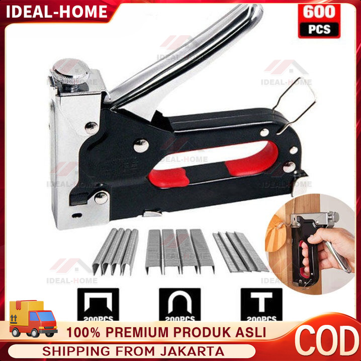 

Gratis 600 Paku / 3 In 1 Stapler Gun / 3 In 1 Pistol Kuku / Staples Tembak Gun Tacker / Powerfull Pistol Stapler / Furnitur DIY Pelapis Pistol Stapler / Dekorasi Rumah Alat Pertukangan / Multifungsi Pistol Stapler