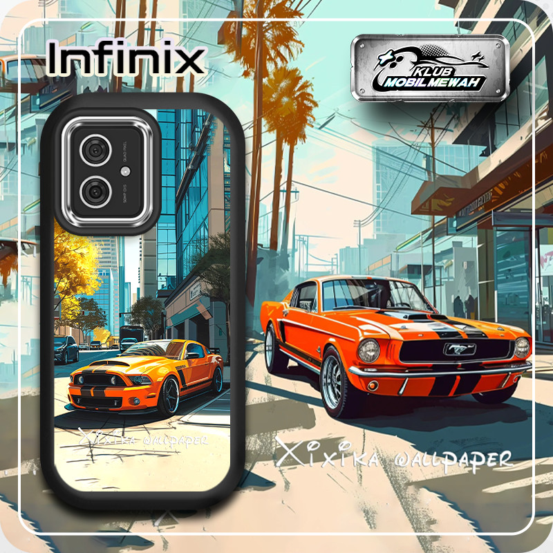 [2025Infinix]Comic style beast yellow orange Ford Mustang sports car PDD Case For Infinix Note 30 40