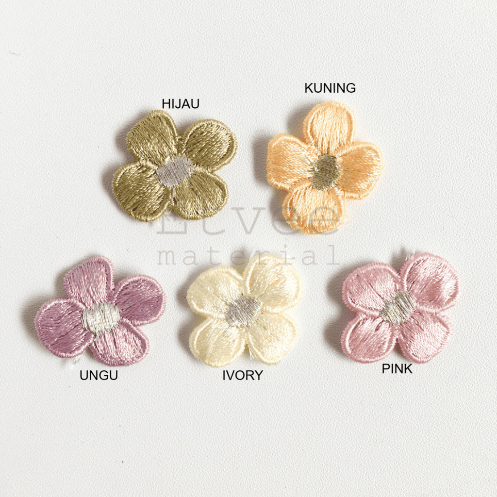 APK170 Aplikasi rajut bordir Bros patch Bunga tengah silver