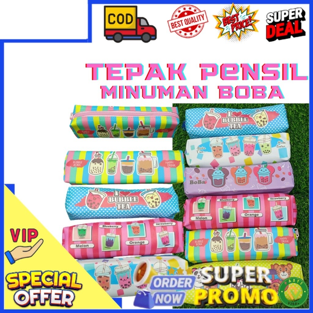 

Bisa Cod Kotak Pensil Karakter Minuman Boba Serbaguna / Tempat Stationery Box / Tempat Pensil Viral Lucu dan Anti Air