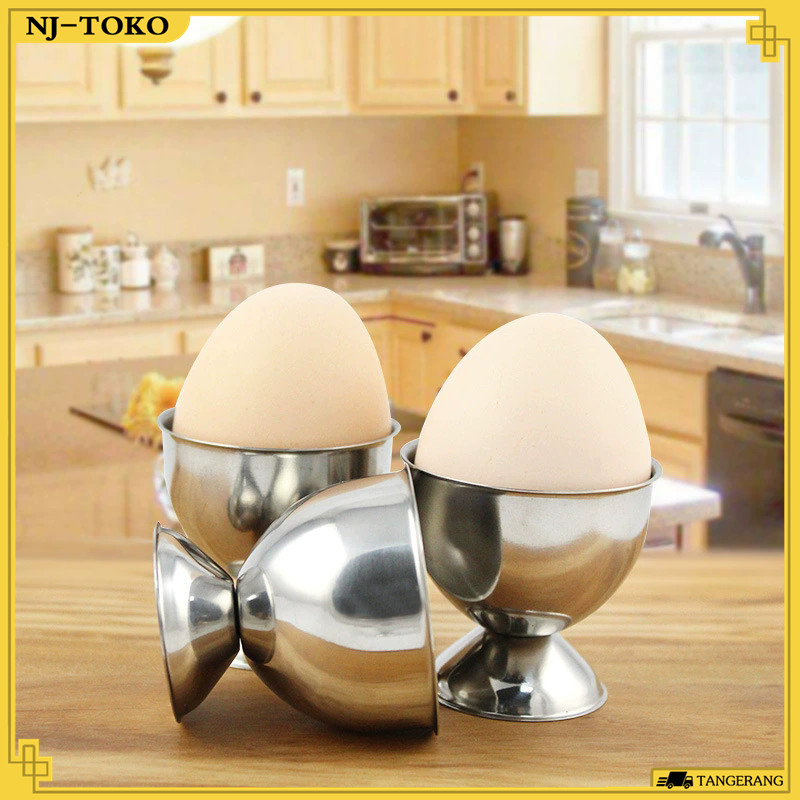 4PCS Egg Cup Stainless Steel Egg Holder Wadah Telur Rebus Tempat Telor Egg Cup Holder
