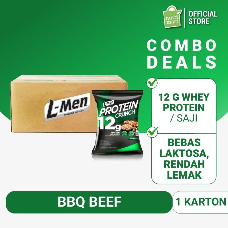 

Spesial Promo 1 Karton (20 Pcs) - L-Men Protein Crunch (12g protein) - Expired Kurang dari 6 Bulan