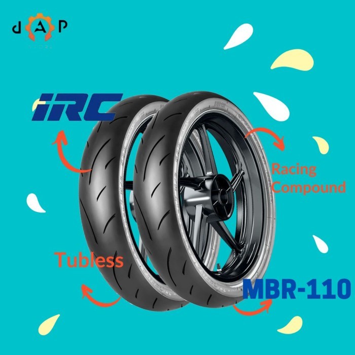 PAKET BAN MOTOR IRC MBR-110 90/80-17 & 120/70-17 SOFT COMPOUND TUBELES