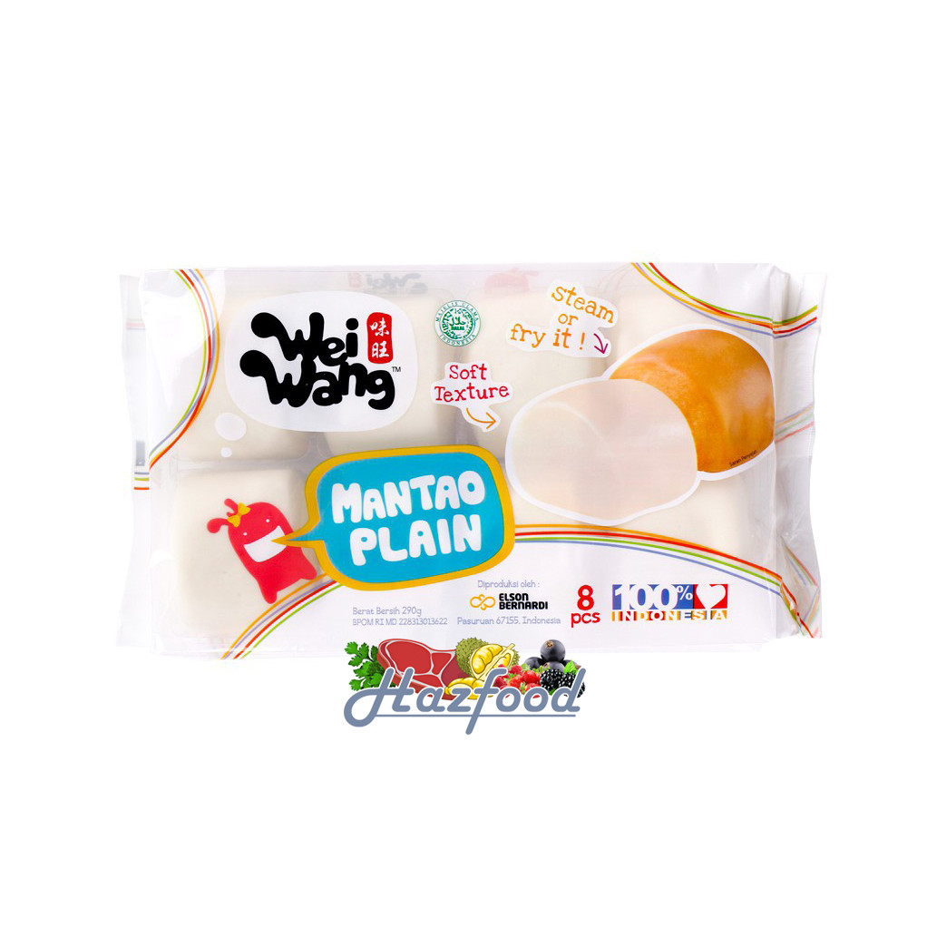 

Wei Wang Mantau plain / Roti Mantao Plain Isi 8 pcs - 290 gram