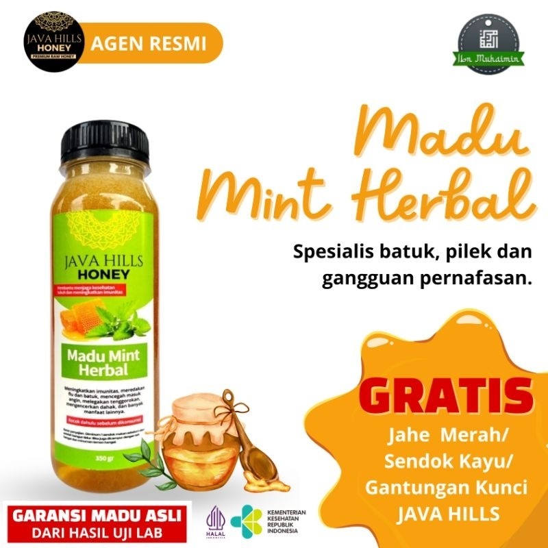 

New JAVA HILLS HONEY MADU MINT HERBAL | JAVAHILLS HONEY MADU MASUK ANGIN FLU DAN BATUK 100% RAW HONEY MADU PREMIUM 320GR Best Seller
