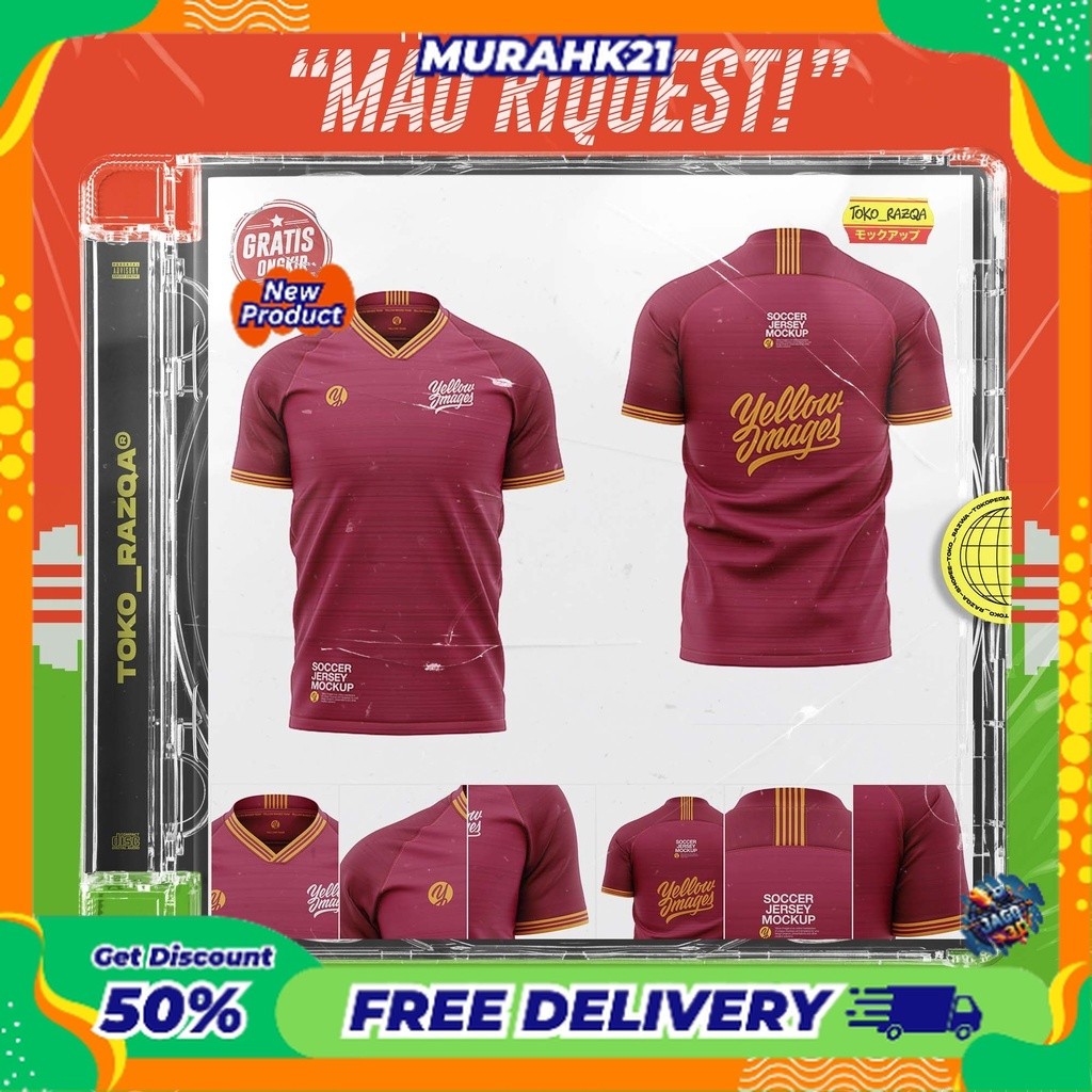 Men’s Soccer V-Neck Jersey Mockup - Front Back View ◖Mockup◗ NEW MOCKUP