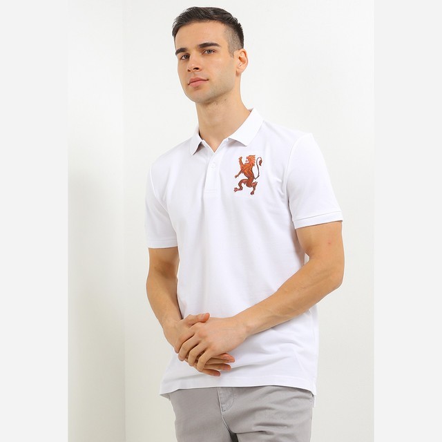 Giordano 3D Lion Polo Pria Snature White [0101422264] - Snature White, M