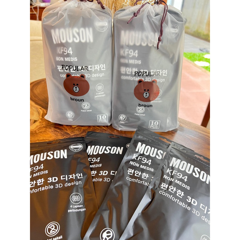 BUNDLE MASKER KF94 MOUSON PREMIUM KF94 (ISI 50 PCS / 100 PCS + POUCH)