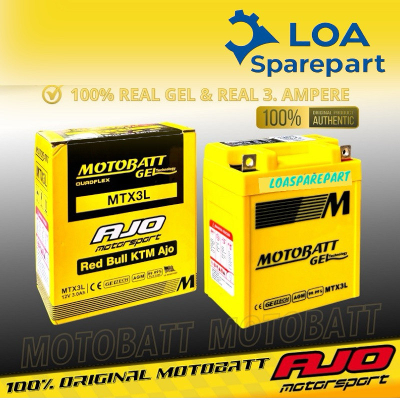 Aki Kering Motobatt MTX3L Rx-king - Ninja R Old Original