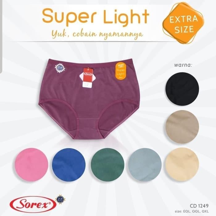 3Pc CD Jumbo CD Sorex CD Wanita Sorex Celana Dalam Wanita Sorex 1249 T - Random, QXL or XXXXXL