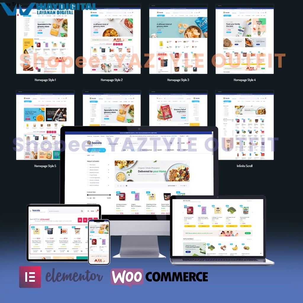PROMO Tema Website Toko Online Wordpress Full Aktivasi Lisensi Suport Elementor dan Woocomerce Respo