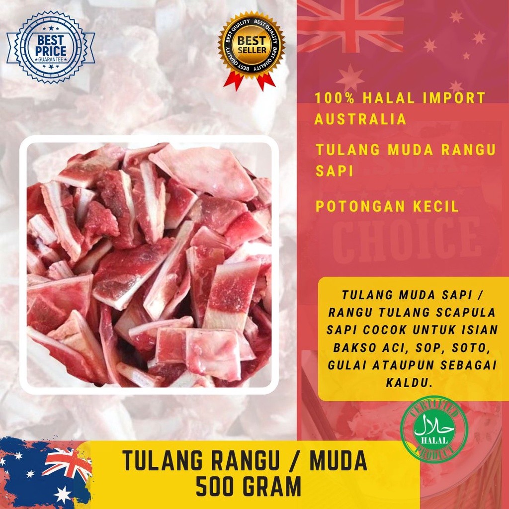 

Tulang Rangu Sapi | Tulang Rawan | Tulang Muda | Tulang-tulang Skapula | 500 Gram