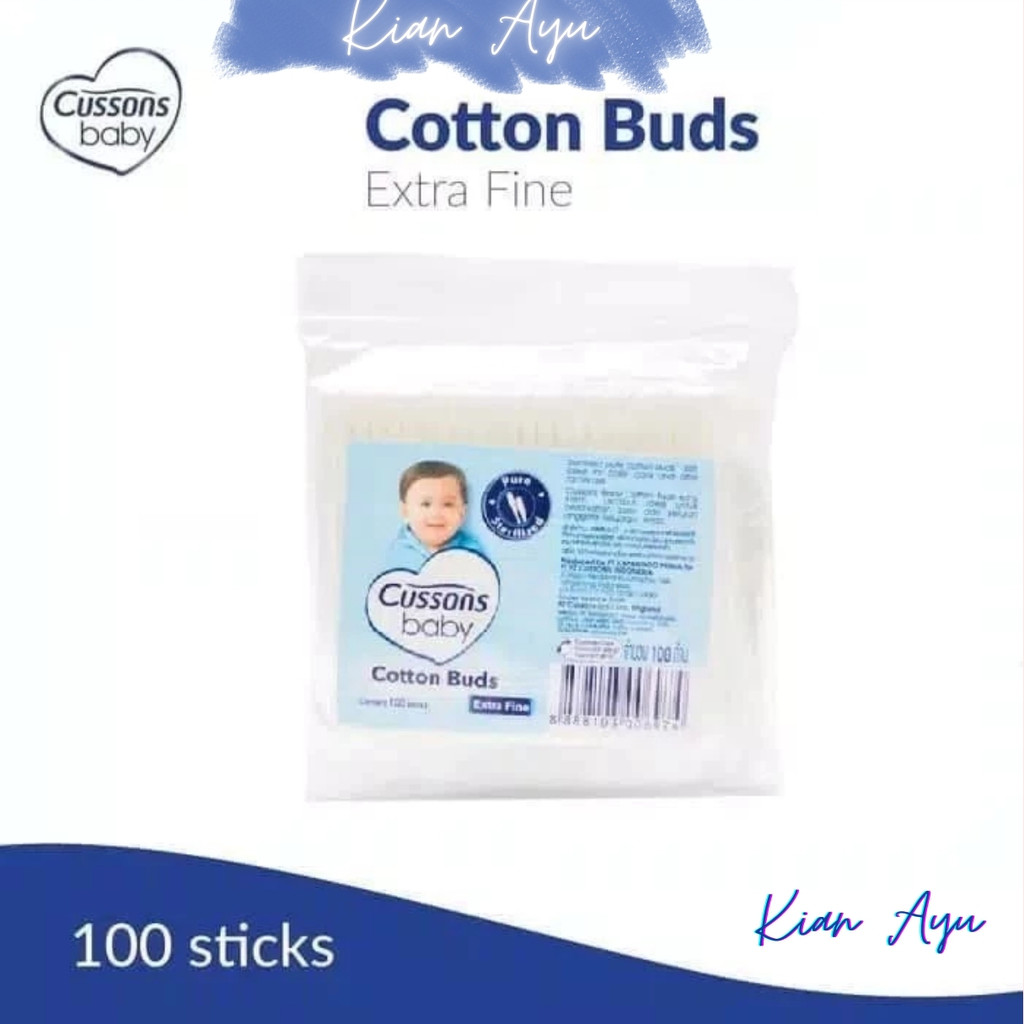 KianAyu* CUSSONS BABY Cotton Bud Regular Extra Fine 100 Stik