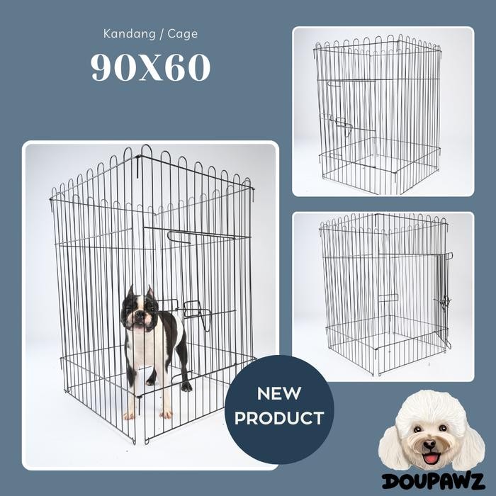 Kandang pagar besi anjing kucing kelinci tinggi 90 x 60 - pagar
