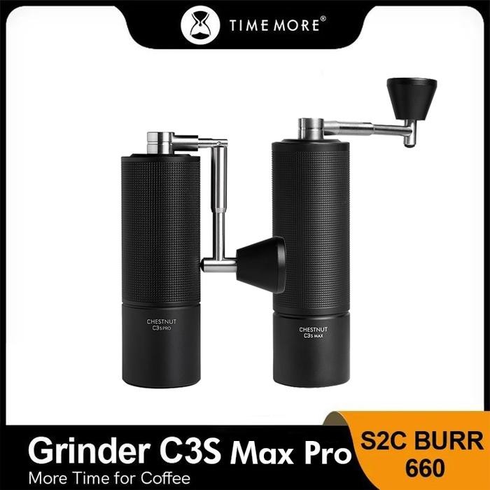 PROMOtimemore grinder C3 MAX PRO black white S2C BURR /gilingan kopi manual - BLACK, C3S PRO SAJAREA