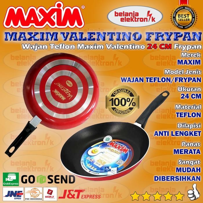 MAXIM VALENTINO FRYPAN WAJAN TEFLON 24 CM - MAXIM-182-MAXIM24CM, RANDOM