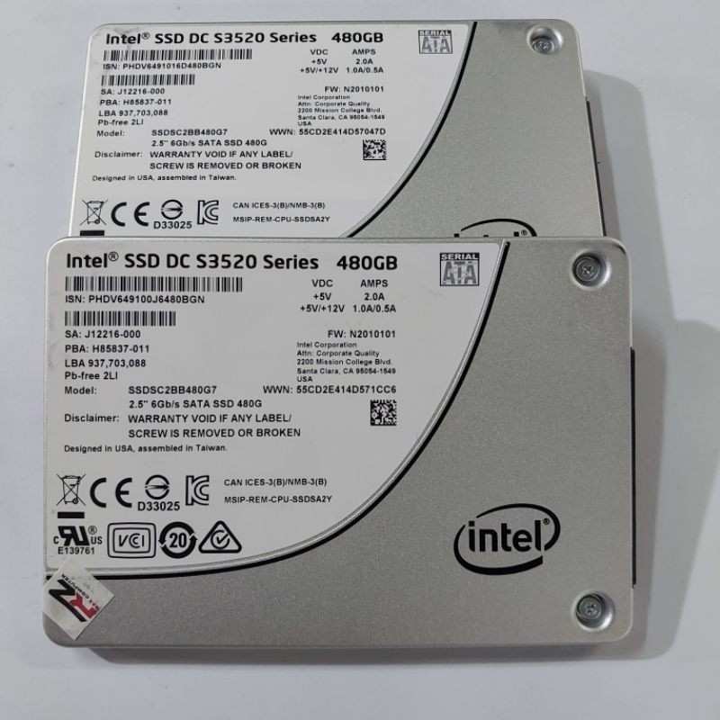 SSD 480GB 2.5 Sata III INTEL - Ssd 480Gb 2.5inch Sata 3 Second Original