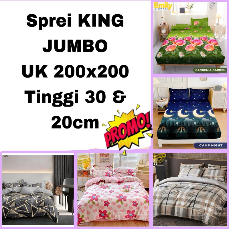 PROMOFEST SPREI UKURAN 200X200 BUNGA SEPRAI KING JUMBO SEPREI MURAH SEPRAI SUPERKING SPRAI HOMEMADE