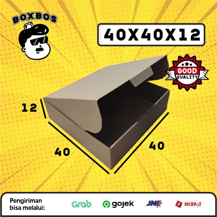 

40x40x12 CM Pizza KARDUS Corrugated Packaging Box packing Diecut