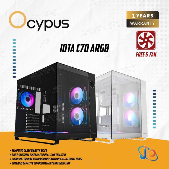 Ocypus Iota C70 Panoramic ARGB Mid Tower Case - Tempered Glass Casing