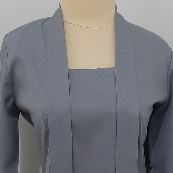 

Kebaya Kutubaru Katun Big Size Jumbo Lengan Panjang - Abu-abu, 3XL