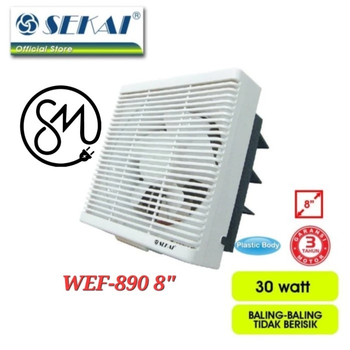 Exhaust Fan Dinding Sekai WEF-890 WEF890 8 inc Hexos