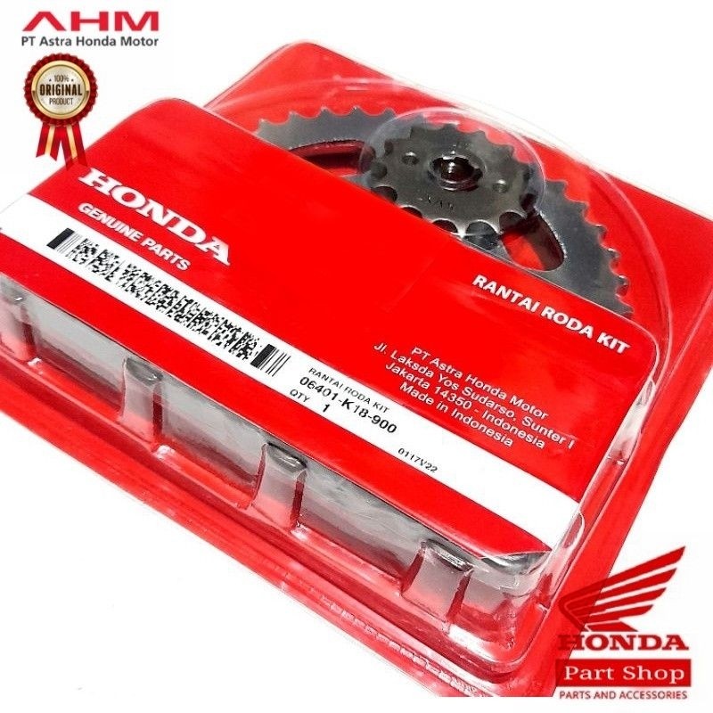 06401-K18-900 Gear Gir Rantai Verza 150 Satu set Original AHM