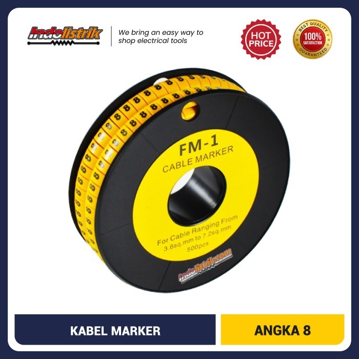 

BY99 Kabel Marker Angka 8 Label Marker Cable FM 1 Kuning Nintoku BERMUTU