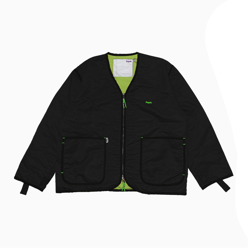 Paper. Quilting Jacket Pria Bordir New Odger Black