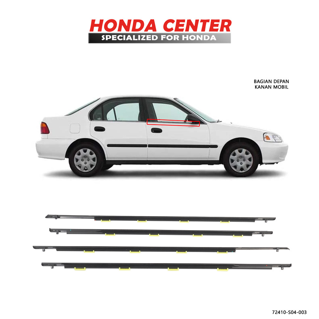 Pelipit Karet Kaca Pintu Luar Depan Belakang Kiri Kanan Civic Ferio