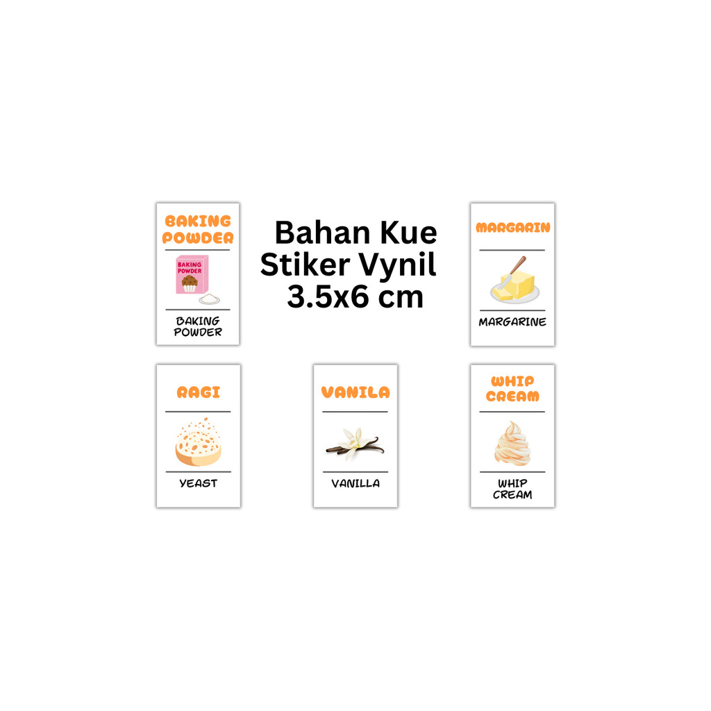 

KIM SHOP Label Stiker Bumbu Dapur Custom Bahan Kue Vynil Sticker Warna Botol Rempah Aesthetic Waterproof Tahan Air