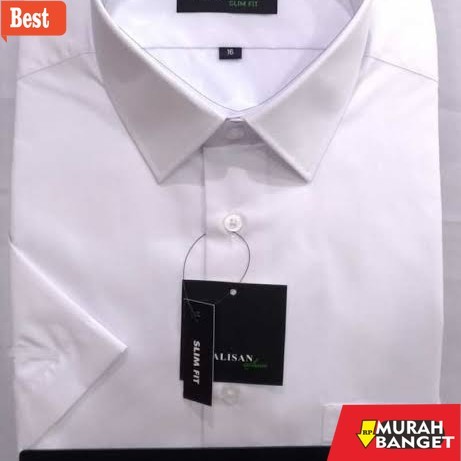 kemeja pendek pria keren Kemeja Alisan Pria Lengan Pendek Polos - XL