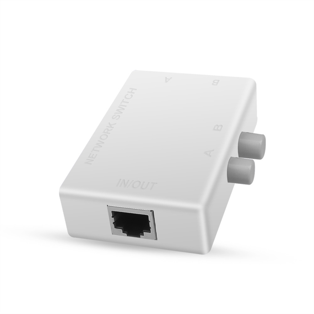 Hot 2 Ports RJ45 LAN Network Switch Selector RJ-45 Ethernet Network Cable Box Switcher Manual Sharin