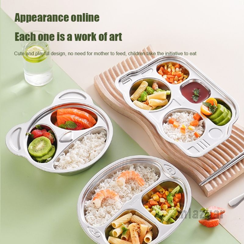 Piring Makan stainless/ Piring Makan Sekat Anak Stainless /Piring Sekat Anak Dewasa Mia