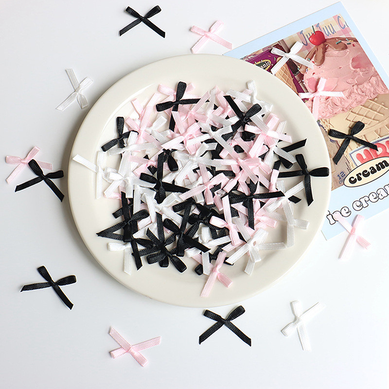 

100pc 2x3cm Fresh Pink Ribbon Bows Small Size Satin Ribbon Bow Flower Craft Decoration Handwork DIY Party Decoration Accessories