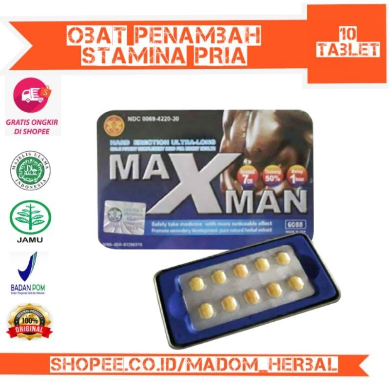 MAX-MAN Original Obat Penambah Stamina Pria Pil Kapsul ORIGINAL/NO KW