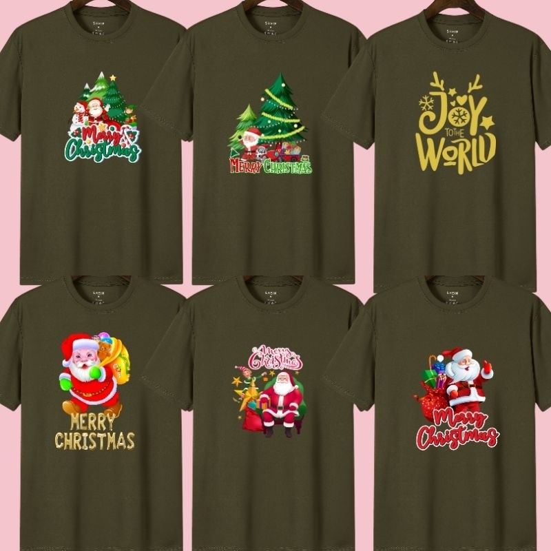 ( Generasi Fashion) Kaos pria wanita dewasa Natal Chrismast hijau // Atasan cowok cewek natal 2023