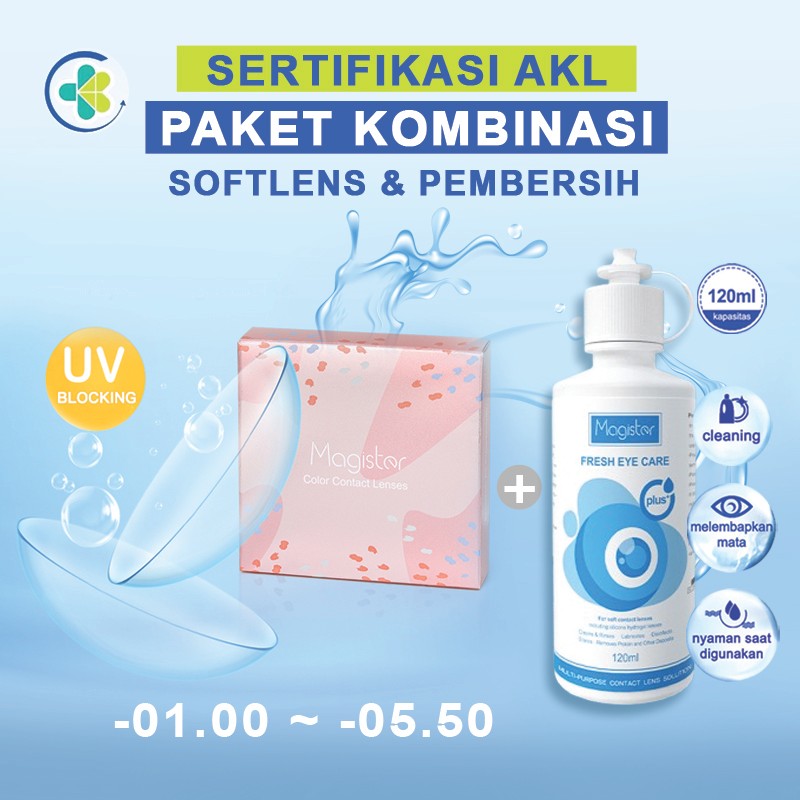 Paket Bundle Softlens Bening Minus (-1.00 s/d -5.50) / Softlens Bening Minus + Air softlens / Kontak