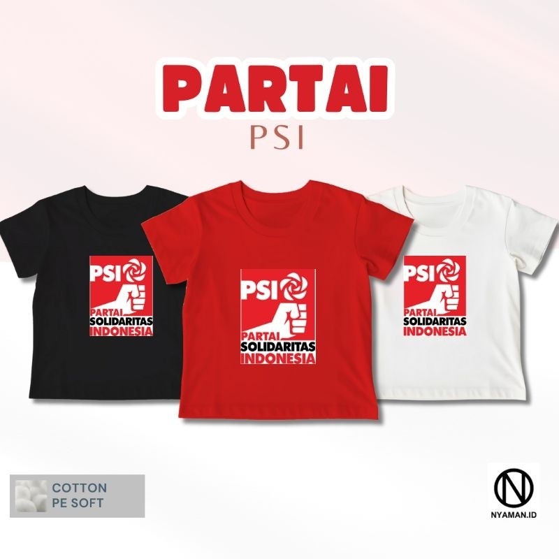 Nyaman.ID Kaos Partai Anak PSI Umur 1- 8 Tahun