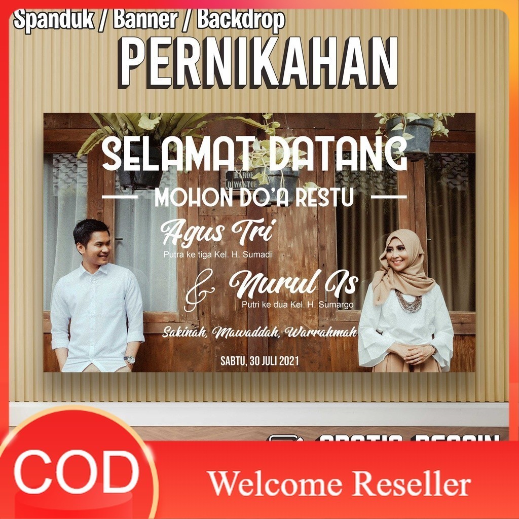 Cetak Kilat - JDM PROJECT - Spanduk pernikahan selamat datang banner pernikahan mohon do'a restu Gra