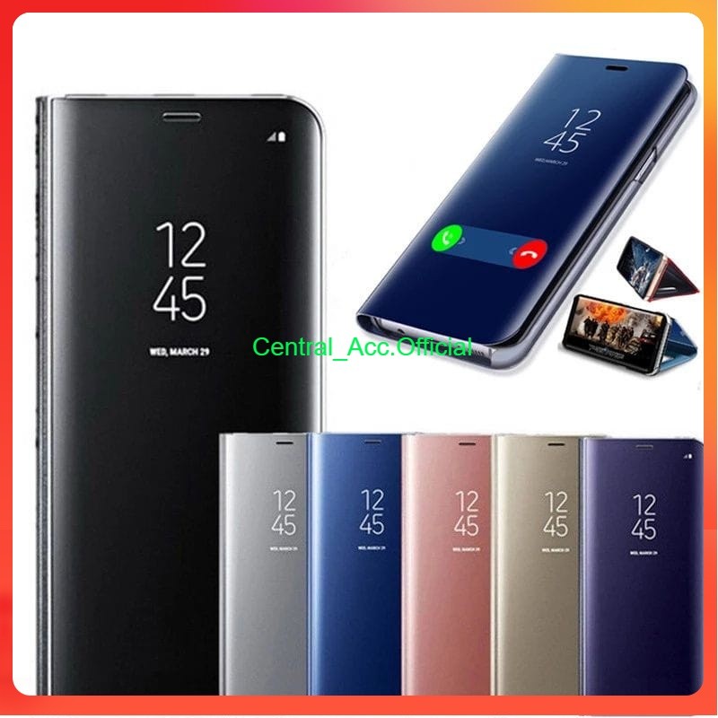 [ SAMSUNG A21S | A22 4G | A22 5G | A32 5G ] FLIP COVER MIRROR / CLEARVIEW STANDING / CASE BUKA TUTUP