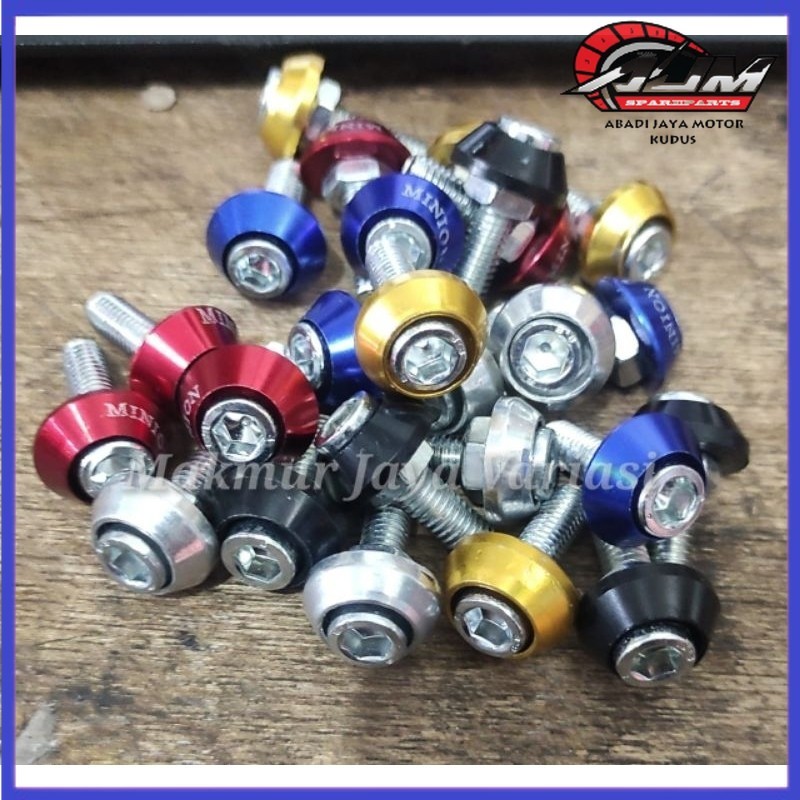 2 biji Baut Tameng Tutup Knalpot Motor Honda Yamaha Baut Probolt Pelindung Knalpot Standar Honda Yam