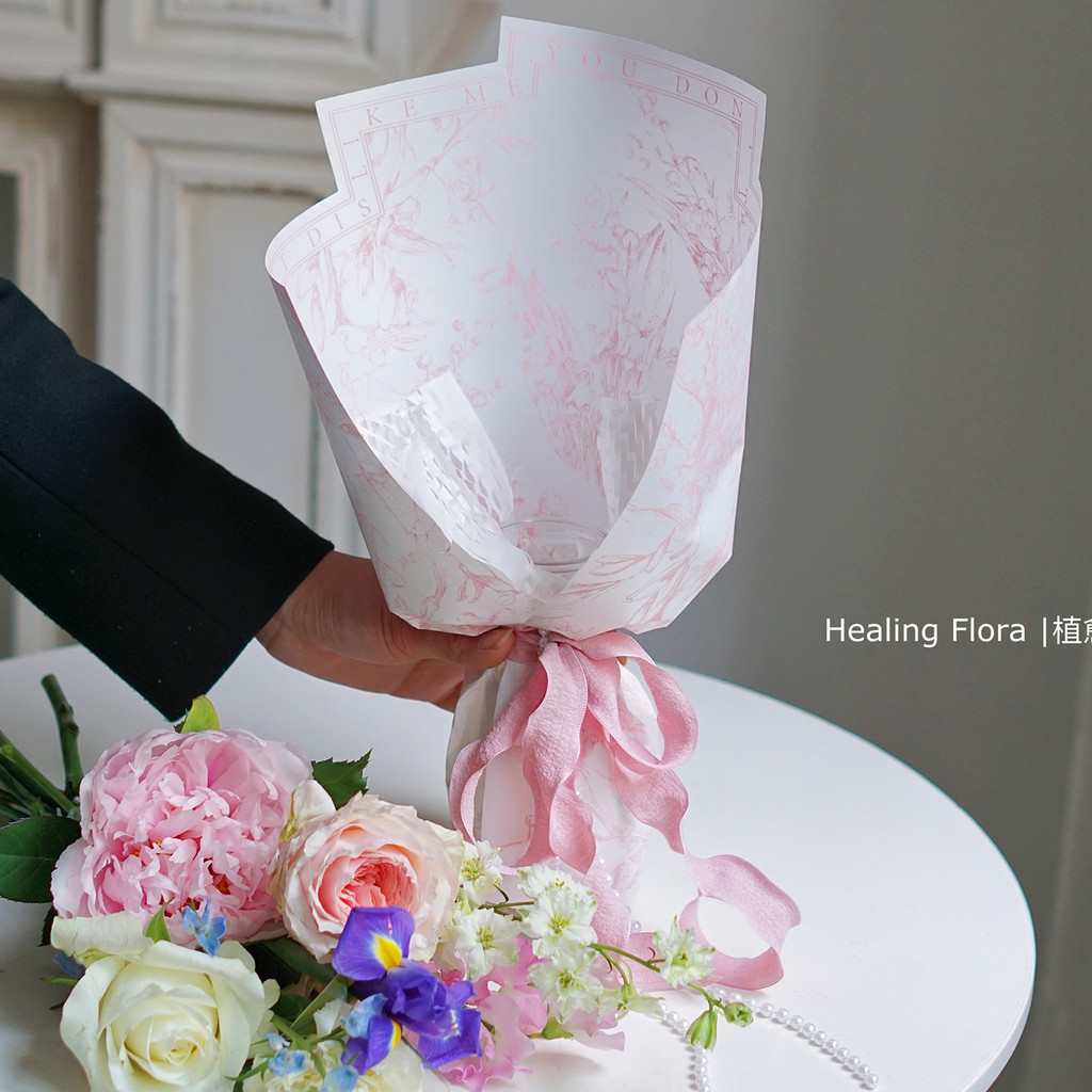 

10pcs Special-shaped Floral Paper Flower Packaging Material Waterproof Floral Art Bouquet Florist Supplies Retro Pattern