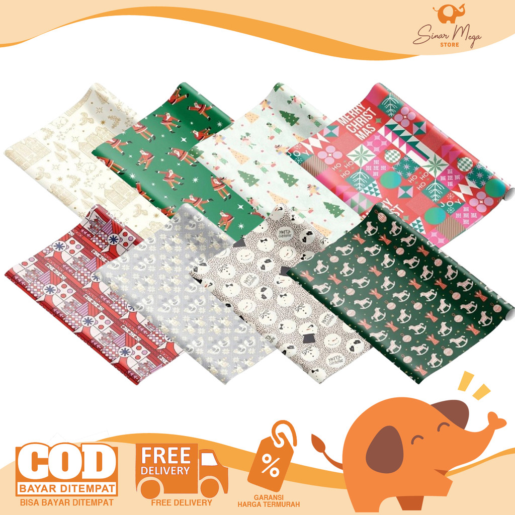 

CAPRICORN DESIGN Kertas Kado Natal GWC Besar / Pembungkus Hadiah Christmast Gift SATUAN 53x76cm