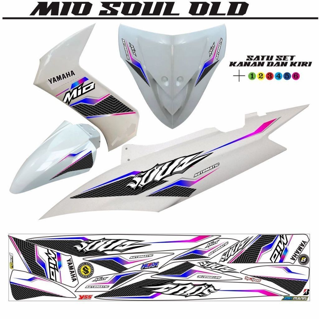 STIKER VARIASI STRIPING POLET MOTOR MIO SOUL KARBU / STIKER MOTOR MIO SOUL OLD VARIASI SETIKER VARIA