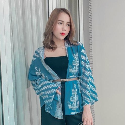 Atasan Batik Outer Cardigan.Batik Kerja Wanita valentine - Cupcake - Pink