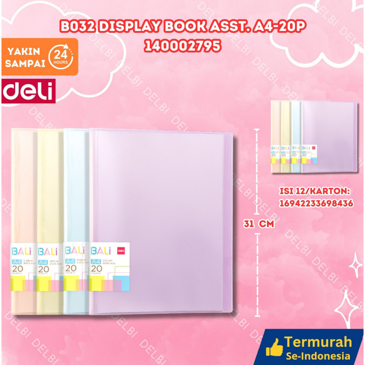 

B033 Display Book ASST. A4-30P BUKU BX12 BX72,B032 Display Book ASST. A4-20P BUKU BX12 BX96,EB034 Display Book ASST. A4-40P BUKU BX12 BX48