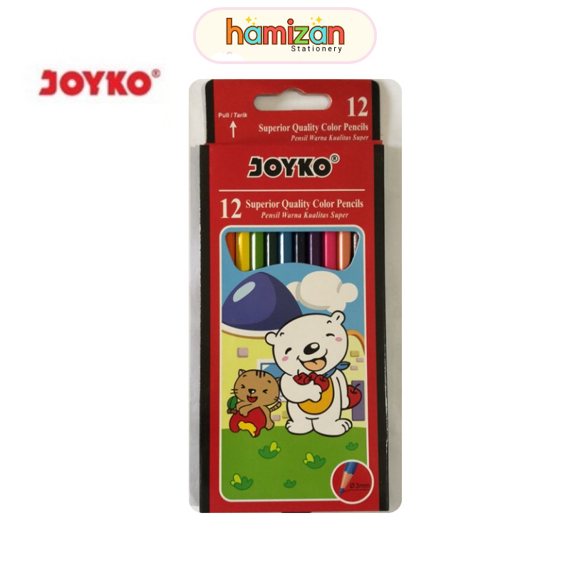 

Cp-12pb Cp12pb Pencil Pinsil 12 Warna / Colour Color Pencils 12W panjang / Joyko Pensil Warna Superior Quality Color Pencils HexagonalGrip - 12Warna Murah Berkualitas