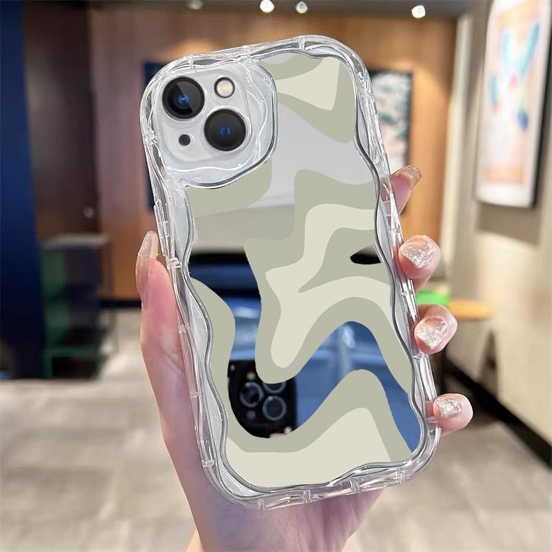 Softcase For Oppo A16 A16s A16K A16e A17 A18 Pelindung Lensa Silikon Casing Garis-Garis Sederhana Ca