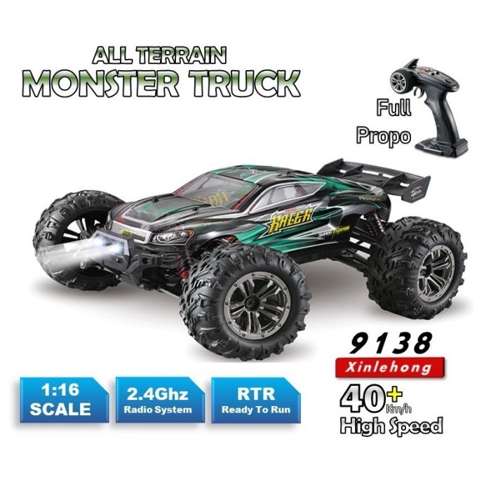 RC Car Xinlehong 9138 4WD Skala 1/16 Monster Truck Offroad RTR - Orange